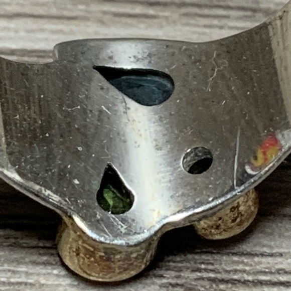 Vintage Designer Sterling Silver & Gold Amethyst, Peridot, And Topaz Ring - Picture 4 of 7